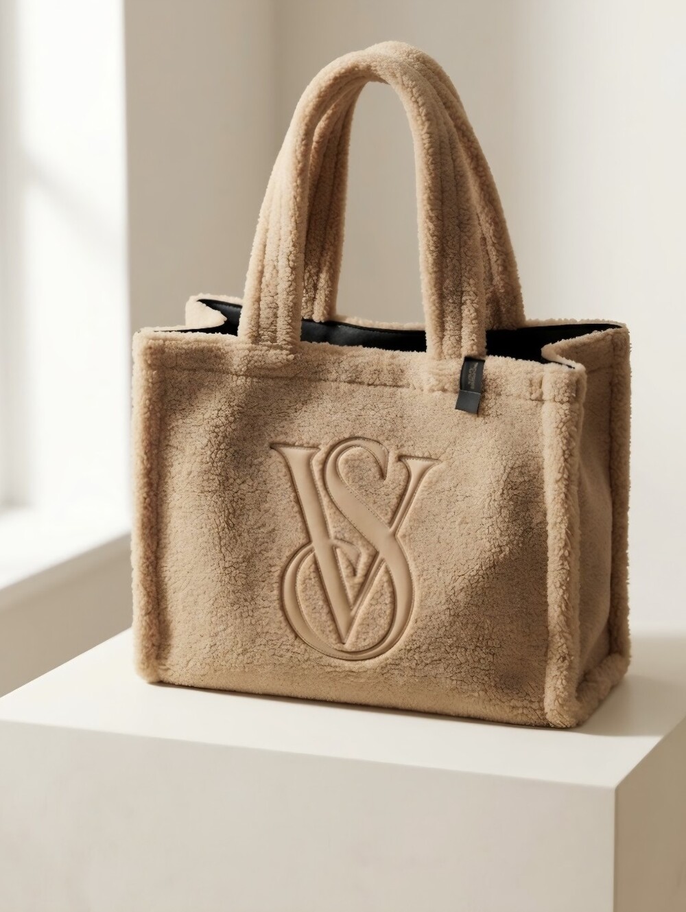Victoria's Secret Sherpa Tote Bag VS Logo NWT